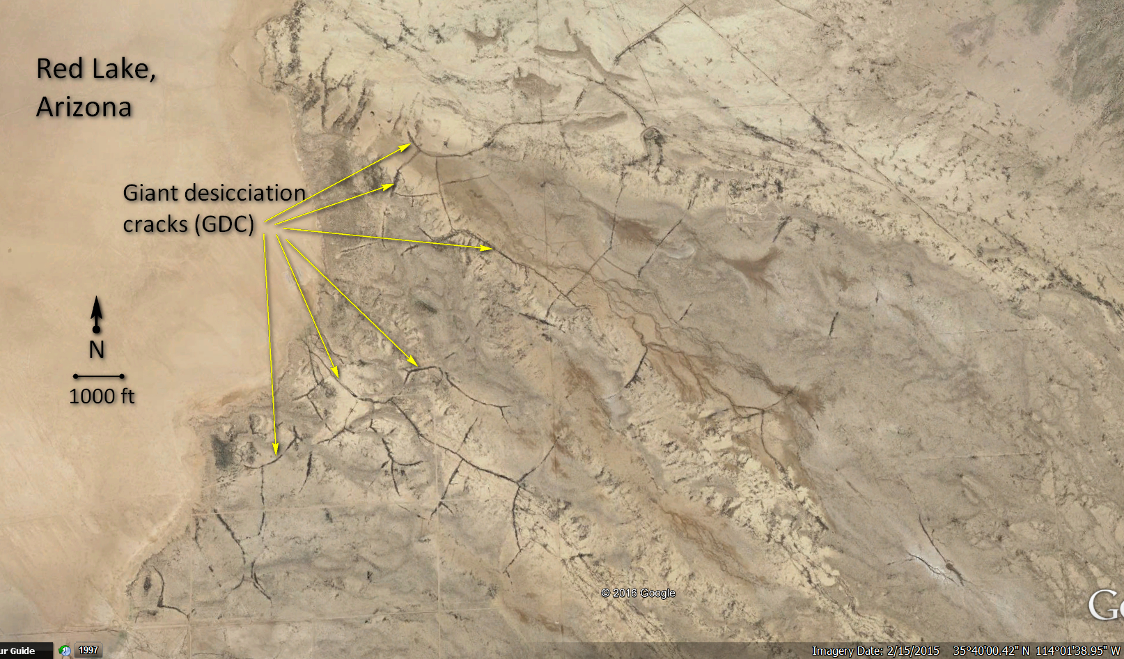 Giant Desiccation Cracks of Red Lake, Mohave County, Arizona AZGS